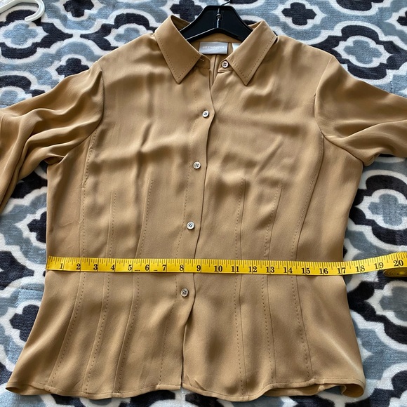 VTG 90s LIZ CLAIRBORNE BUTTON DOWN SILK BLOUSE - Picture 7 of 9